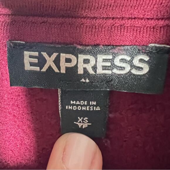 Express black and red long sleeve casual shirt dress size XS B115 - Picture 3 of 5